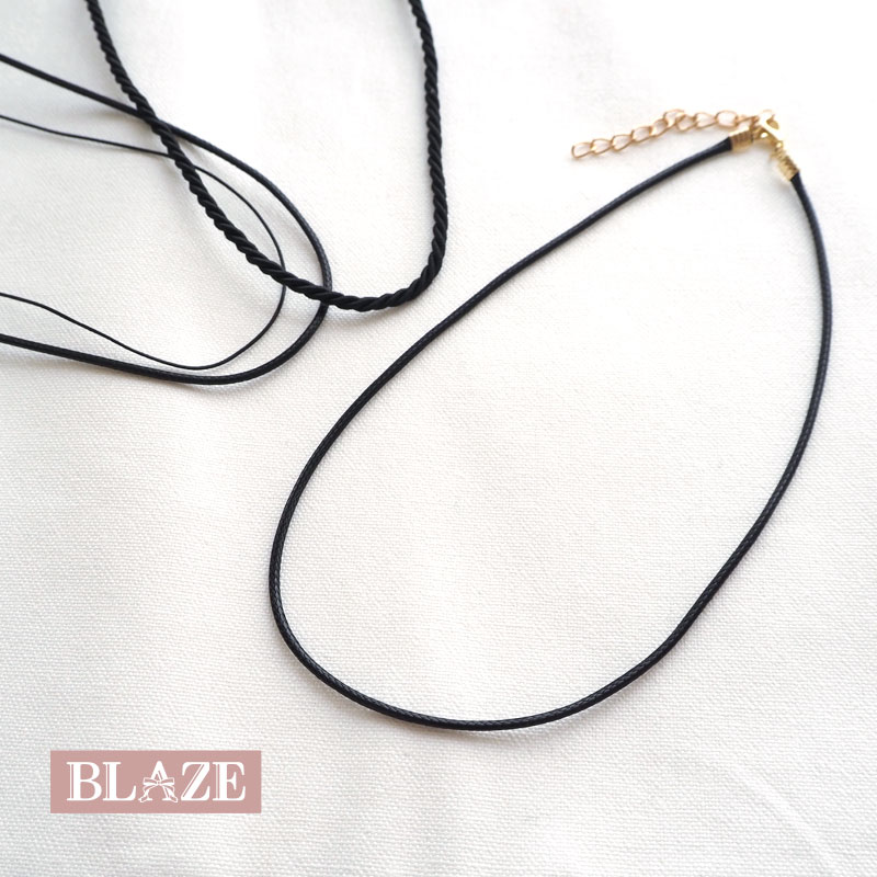 アクセサリー金具 チョーカー ブラック 42cm 全3種 BLAZE 商用利用可 ポリエステル カニカン アジャスター付 留め具 ゴールド ネックレス アクセサ...