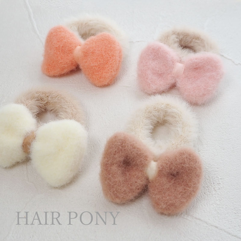 ヘアゴム リボン ポニー ふんわり りぼん ヘアアクセ ヘアアクセサリー アクセサリー キッズ 子ども 子供 もこもこ ファー 小さめ ミニ 小さい 跡が付かない かわいい おしゃれ プレゼント ギフト 髪ゴム まとめ髪 髪留め 髪飾りブラウン ピンク ホワイト 白