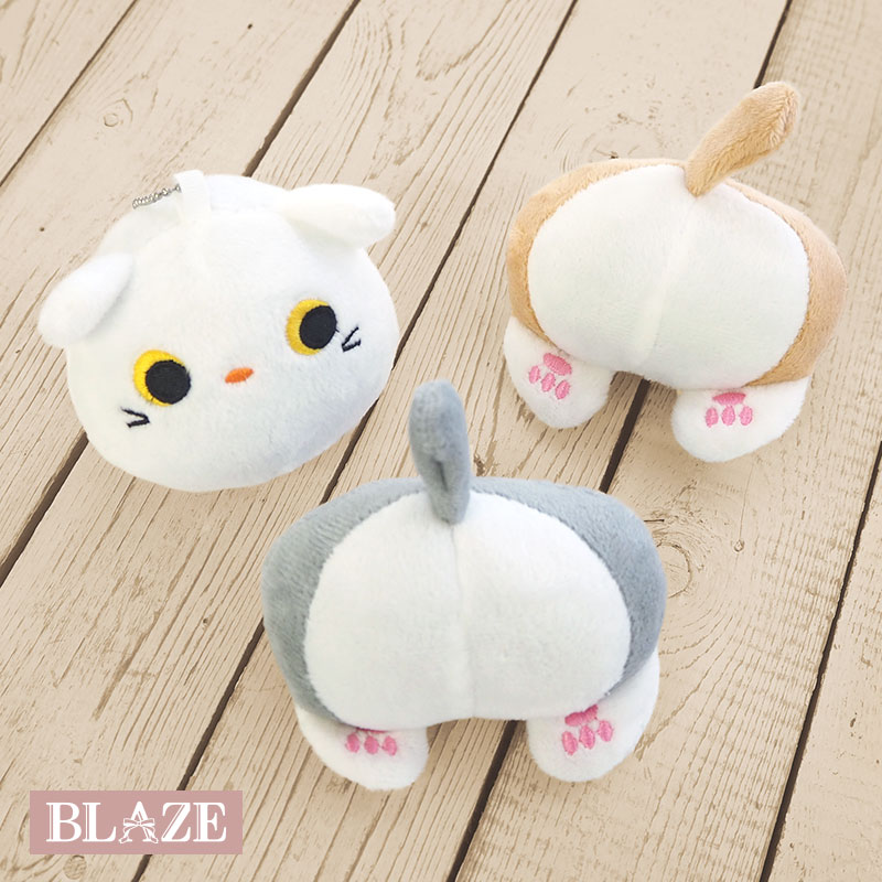 【宅配便配送のみ】ぬいぐるみ キーホルダー まんまる おしりアニマル キャット 猫 ネコ ねこ キーチェーン バッグチャーム チャーム マスコット ストラップ ふわふわ 雑貨 おしゃれ かわいい ギフト プレゼント 鞄 バッグ レディース メンズ 子供 大人 BLAZE 12/24発売