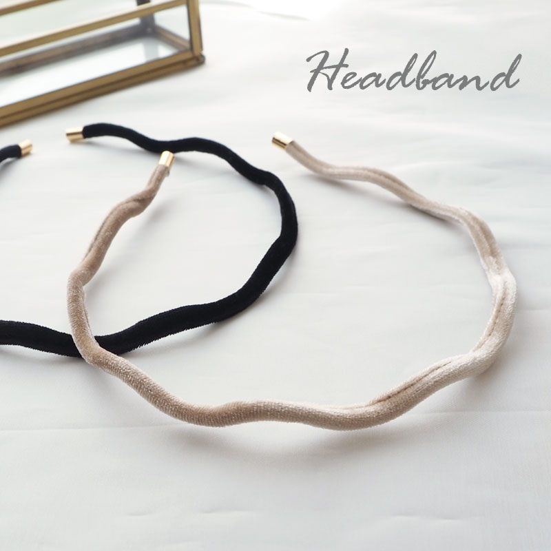 【550円福袋チケット対象】カチューシャ 細い ウェーブ シンプル ベロア BLAZE ヘアアクセサリー アクセサリー レディース 女性 大人 髪飾り 細め お...