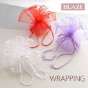 【5枚セット】ラッピング オーガンジー巾着袋 ミニ巾着 資材 BLAZE ギフト プレゼント お得なセット バレンタイン ポーチ ラッピング袋 ひも付き 雑貨 ...