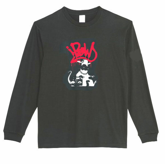 乐天商城 - ［PARODYS］　バンクシー 5.6ozロンTgangsta長袖Tシャツ おもしろいTシャツ プレゼント おもしろ パロディ うける 飲み会 父の日 敬老の日