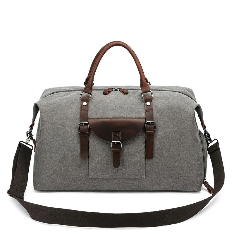 【お買い物マラソン割引対象】MY BAG ボストンバッグ 2way 15PC収納 A4書類 ショルダーバッグ 旅行鞄 超大容量 ビジネス 牛革本革 キャンバス 帆布 ズック メンズ 男女兼用 ショルダー付き 修学旅行 出張 アウトドア 4日3泊 新生活 実用的 blazonry-10004361 BLAZONRY サンプル画像2