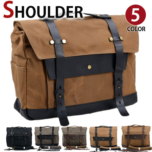 商品詳細 支払詳細 発送詳細 注意事項 ■ブランド： 　Mybag（マイバッグ）　 　商標登録：第5977716号 　第18類：鞄 ■商品番号： 　lh1126 ■サイズ： 　横40cm×縦30cm×マチ15cm ■重さ： 　約1.2kg ■素材： 　キャンバス(帆布)&amp;牛革 ■仕様： 　14型PC、iPad、A4書類などが収納可能 　内側：小物ポケットx2、ファスナーポケットx2 　正面： フリーポケットx1 ■色： 　カーキxブラック、カーキxブラウン、グリーンxブラック、グリーンxブラウン、ブラック ■商品説明： 【ナチュラルで丈夫な素材】無地のキャンバス＆牛革本革が魅力。メンズ・女性兼用のスタイリッシュなメッセンジャーバッグ 毎日の通勤・通学から、サイクリングやちょっとしたお出かけまで、あらゆるシーンで頼れる相棒となるショルダーバッグです。 シンプルな無地デザインと、こだわりの天然素材（キャンバス地と牛革本革）が特徴。年齢や性別を問わずお使いいただけ、実用性とスタイリッシュな見た目を兼ね備えています。 この商品のこだわりポイント 1. 耐久性と風格が魅力の高品質素材 メインボディ： 厚手で丈夫なキャンバス地（帆布/ズック）を使用。経年変化による味わいが出るオイルレザー調の風合いが特徴で、使い込むほどにあなただけの雰囲気に育ちます。 革部分： ストラップやトリムには、高級感と耐久性に優れた牛革本革を採用。使い込むほどに味わい深く色艶が変化し、長く愛用できる信頼感があります。 2. スタイルを選ばないシンプルで無地のデザイン ロゴや余計な装飾が一切ないすっきりとした無地デザイン。ビジネスカジュアルからストリート系まで、どんなコーディネートにもなじみます。 メンズはもちろん、女性のレディースシーンでも違和感なく使いやすい、男女兼用の汎用性の高さが魅力です。 3. たっぷり収納できる実用性 A4サイズの書類や、14インチまでのノートPCがすっきり収納可能。 会社や学校への移動に最適です。 複数のポケットでスマートフォン、タブレット、財布、文房具などを整理でき、取り出しやすい仕様です。 自転車通勤・通学にもぴったりな、安定した斜めがけ（メッセンジャー）スタイルを実現。ハンドルにかけても邪魔になりません。 4. 快適な使い心地 肩にかける部分は牛革本革のストラップで、肩への負担を分散。調節可能なので、体型や着こなしに合わせて長さを変えられます。 軽量なキャンバス地なので、荷物が多くても重くなりすぎず、快適な携帯性を保ちます。 当店の他のショルダーバッグもオススメします。 商品詳細 支払詳細 発送詳細 注意事項 お支払い金額は、商品代税込になります。 お支払い方法は、 ■クレジットカード決済 ■銀行振込 ■後払い決済(手数料250円（請求書発行料）をお客様にご負担いただきます。) ■Apple Pay ■セブンイレブン（前払） ■ローソン、郵便局ATM等（前払） ■代金引換 の何れかでお願い致します。 商品詳細 支払詳細 発送詳細 注意事項 ■送料(梱包および運送料)は、全国一律0円です。 ■運送会社/発送手段は当方指定(元払いのみ着払い不可)に限らせていただきます、予めご了承下さい。 ■お急ぎの方は必ず納期情報からご確認ください。 ■当店はラッピング無料ご提供致します。ご必要な方は「ギフト配送を希望する」のところをチェックしてください。 商品詳細 支払詳細 発送詳細 注意事項 ご注意： ■写真の商品と実際の商品はブラウザ環境によって、多少色味が異なる場合がございますので、予め、ご了承くださいませ。 ■当店ではメーカーから密閉した状態で入荷後、検品の上再度袋詰め致しておりますので、店頭にある商品とは違い、匂いが多少強く感じられるものもございます。数日のご使用や陰干しなどで気になる匂いはほとんど感じられなくなりますのでお試しくださいませ。