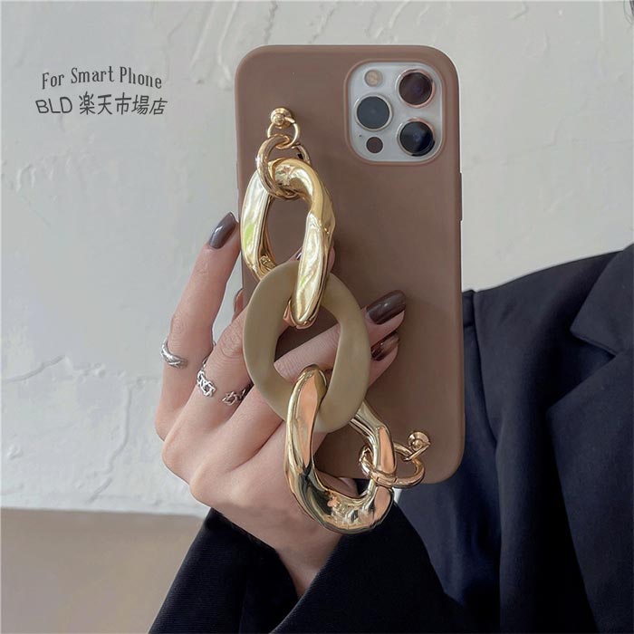 【INS＆SNS大流行】スマホケース iPhone14ケース iPhone13ケース アイフォンケース チェーン リング ゴールド お洒落 ベージュ アイフォン iPhone 14 13 12 11 pro max Plus ケース スマートフォン スマホ 携帯 ケース カバー おしゃれ シンプル シリコンのサムネイル