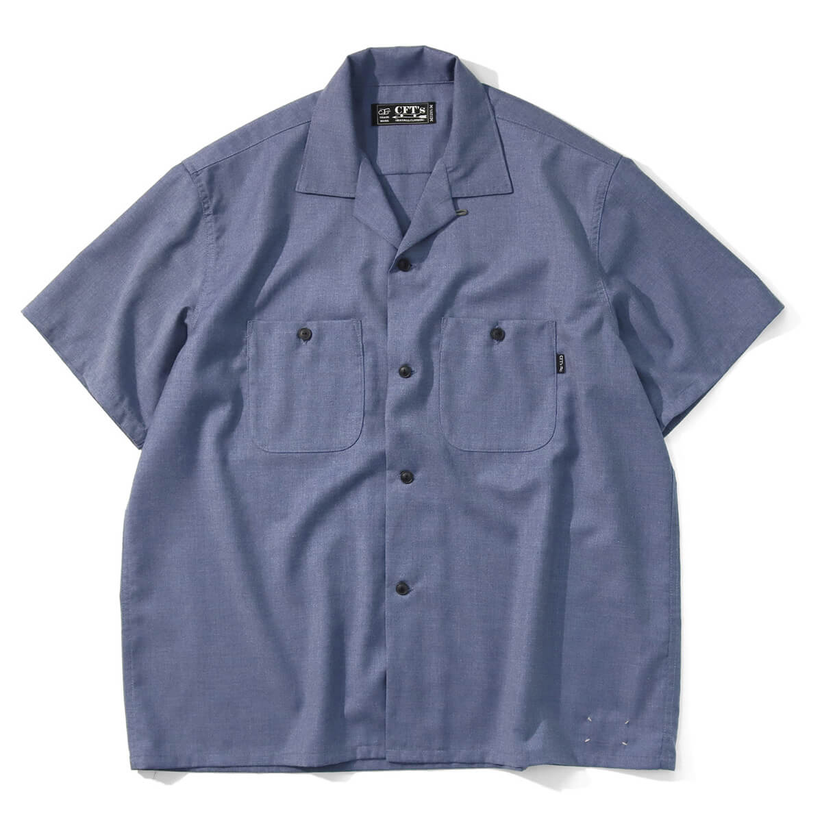 CFT'S シーエフティーズ 半袖シャツ メンズ ストリート カジュアル ブランド RAYON TWILL OC WIDE SHIRT / VAGO BLUE ブルー 青色 CFT-S0521S ★★