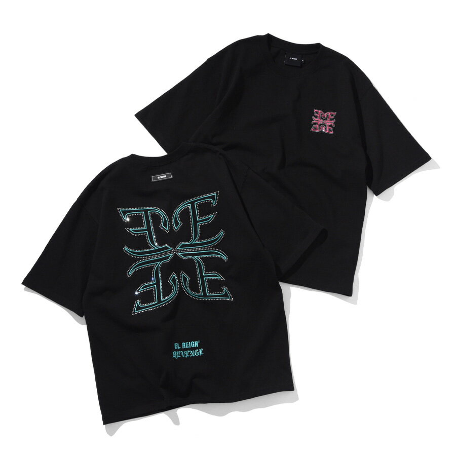 樂天商城 - EL REIGN エルレイン 半袖Tシャツ ストリート スケーター FRAGMENT RHINESTONE SHORT SLEEVE EL26SS-006