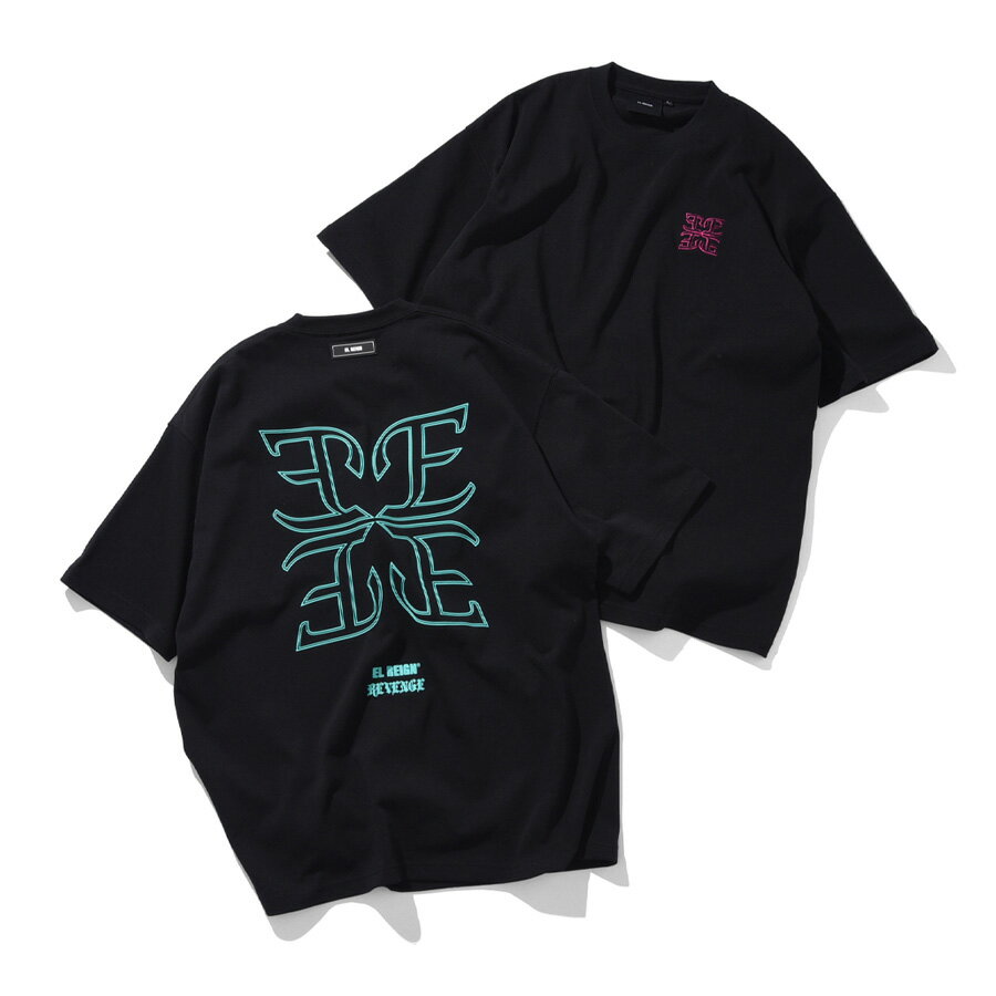 樂天商城 - EL REIGN エルレイン 半袖Tシャツ ストリート スケーター “REVENGE” FRAGMENT SHORT SLEEVE EL26SS-010