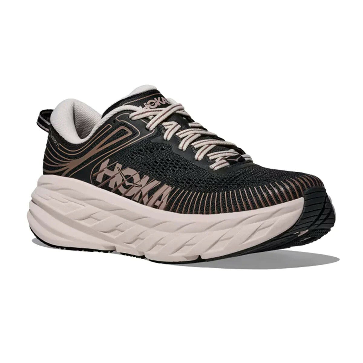 樂天商城 - HOKA ホカ スニーカー メンズ ファッション カジュアル BONDI 7 BLACK / ROSECREAM 1110519-BCKRS