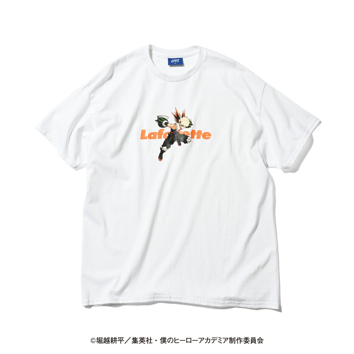 LFYT×僕のヒーローアカデミア エルエフワイティー ヒロアカ ラファイエット Tシャツ Lafayette 半袖 ロゴ プリント ストリート ヒップホップ ダンス ラッパー ダンサーファッション アメカジ カジュアル スポーツ ブランド Lafayette LOGO TEE 爆豪勝己 LE230120 ★★