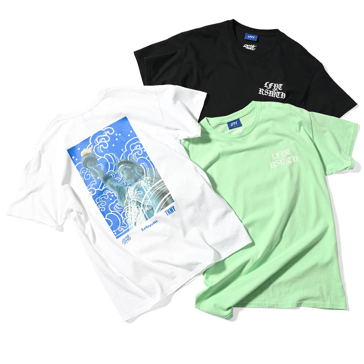 LFYT × Rocksmith ラファイエット Tシャツ Lafayette エルエフワイティー × ロックスミス 半袖 ロゴ プリント ストリート ヒップホップ ラッパー ダンサー アメカジ ミリタリー ワーク カジュアル アウトドア キャンプ スポーツ ブランド Liberty Wave Teeのサムネイル
