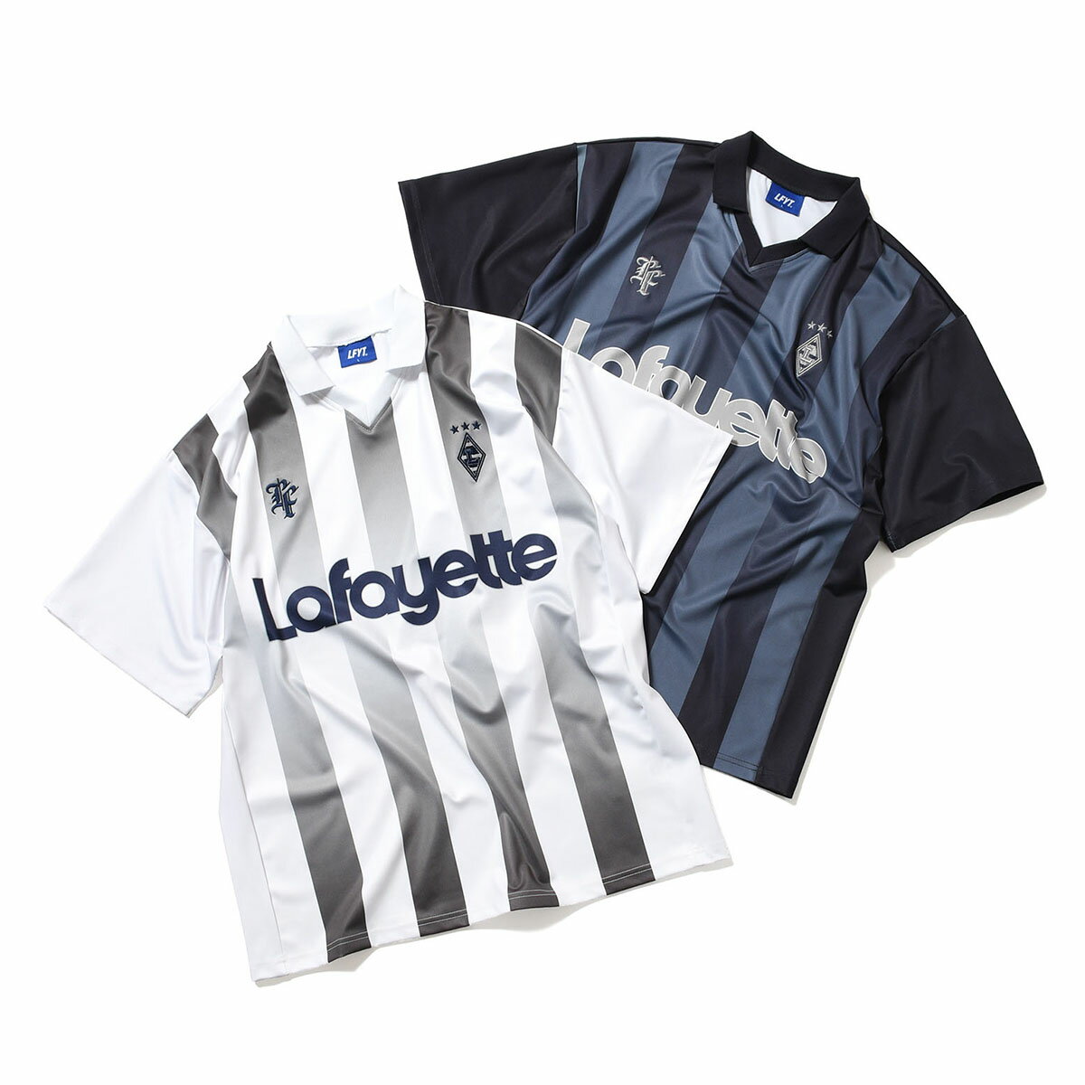 樂天商城 - LFYT ラファイエット Tシャツ Lafayette エルエフワイティー 半袖 Tシャツ プリント ストリート ヒップホップ ラッパー ダンサー アメカジ カジュアル アウトドア キャンプ ブランド STRIPE SOCCER JERSEY LS260204