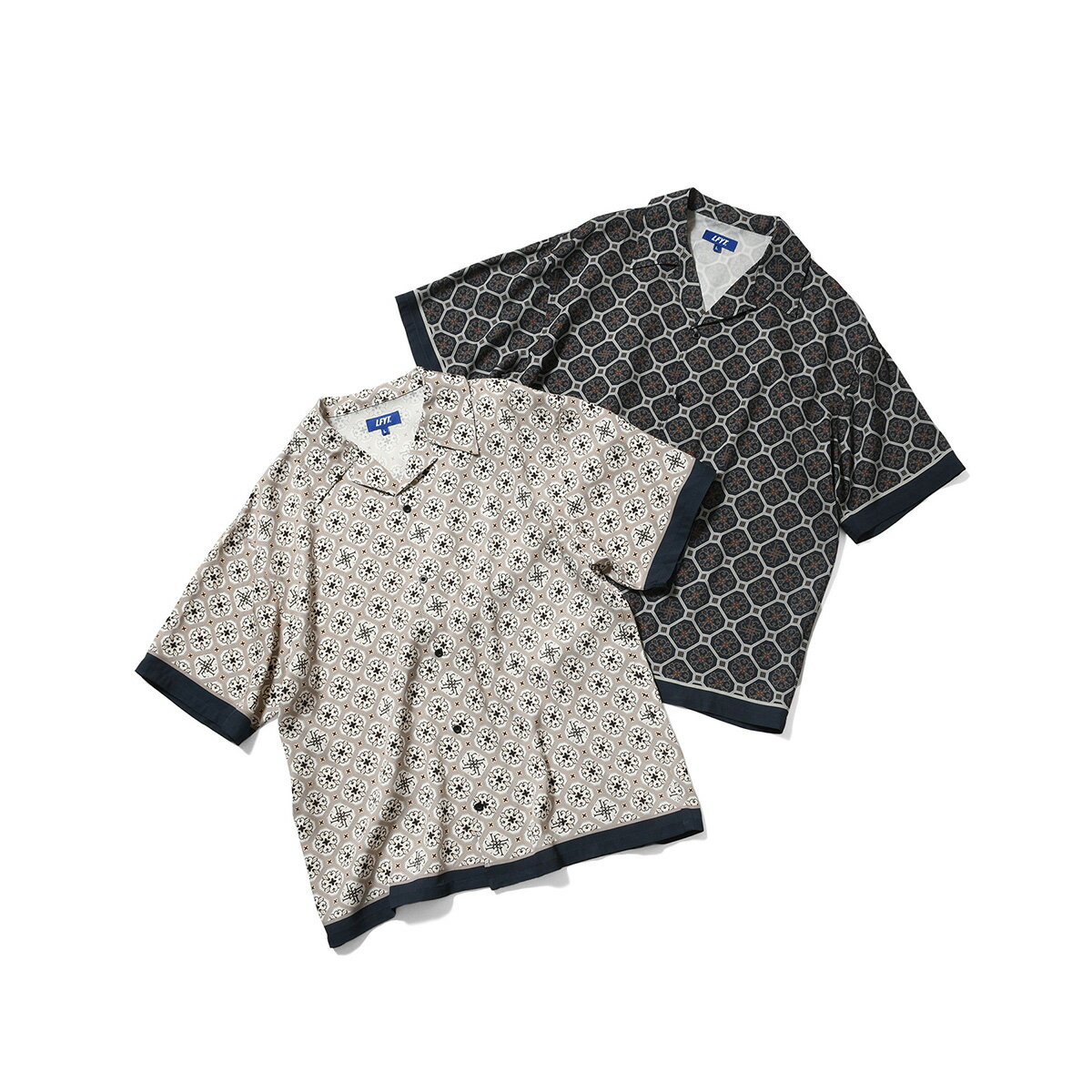 樂天商城 - LFYT ラファイエット 半袖シャツ Lafayette エルエフワイティー 半袖 ロゴ プリント ストリート ヒップホップ ラッパー ダンサー アメカジ カジュアル アウトドア キャンプ ブランド ARABESQUE PATTERN OPEN COLLAR SHIRT LS260206
