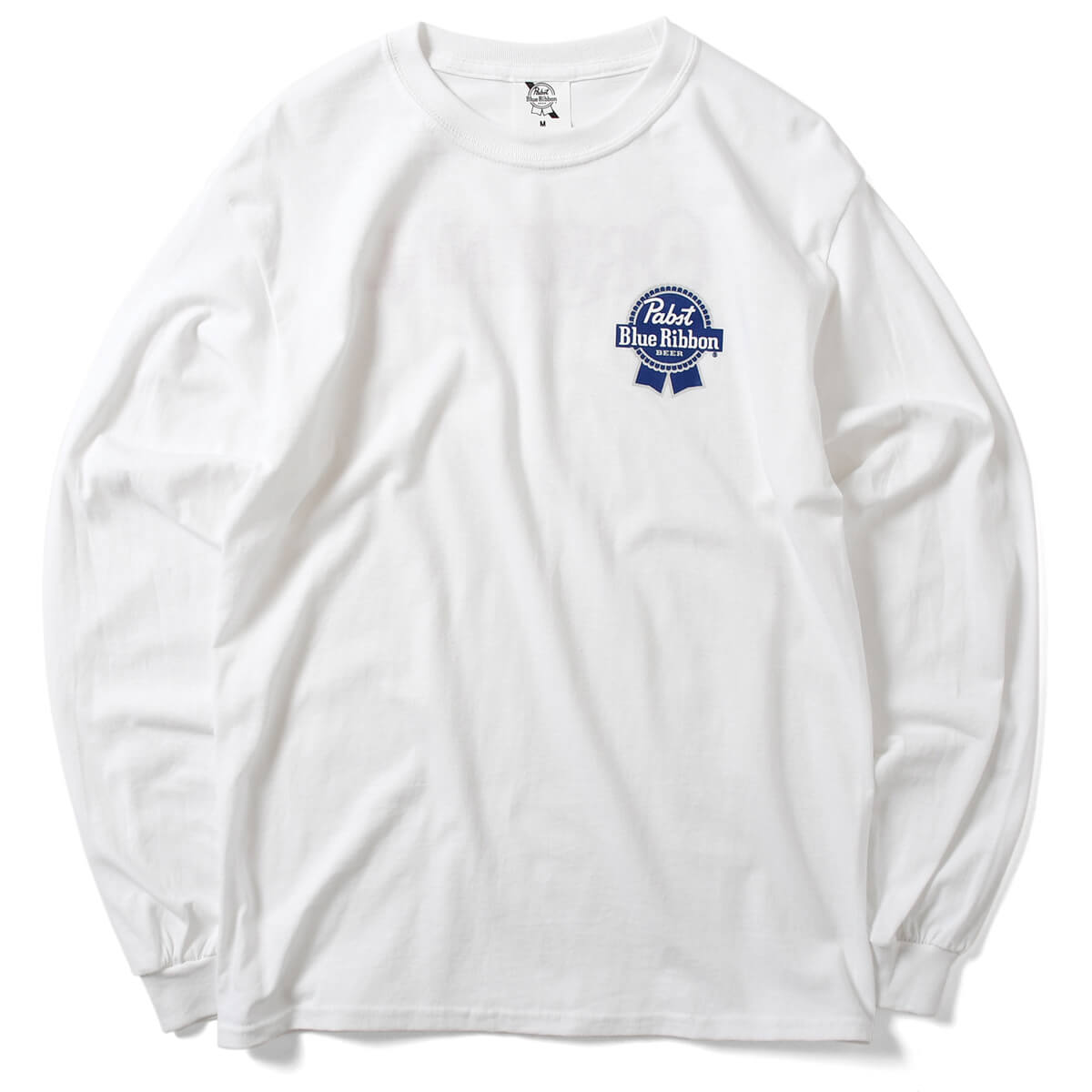 PABST BLUE RIBBON パブストブルーリボン ビール 長袖 Tシャツ メンズ ストリート ロゴ 公式 オフィシャルグッズ ブランド WHITE ホワイト 白色 ORIGINAL LOGO L/S TEE ★★