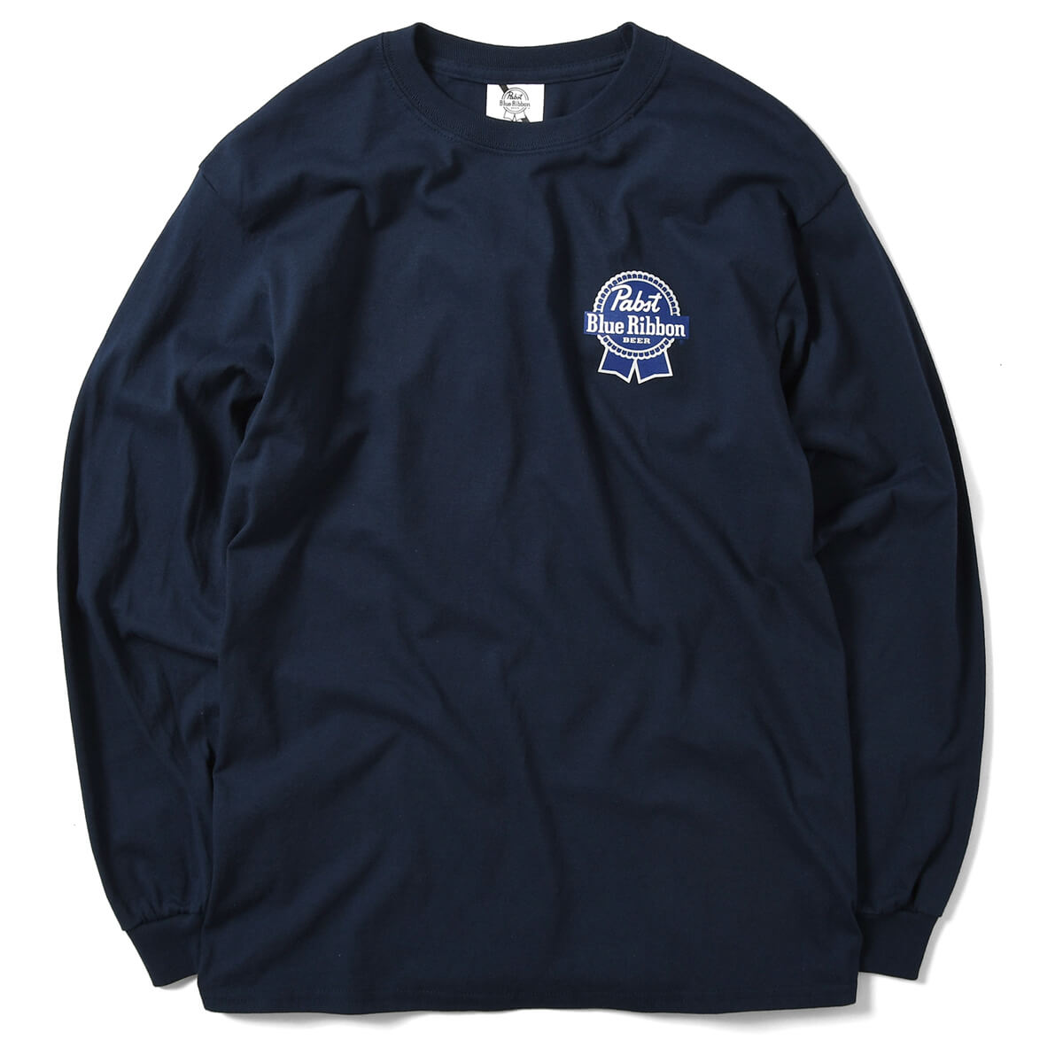 PABST BLUE RIBBON パブストブルーリボン ビール 長袖 Tシャツ メンズ ストリート ロゴ 公式 オフィシャルグッズ ブランド NAVY ネイビー 紺色 ORIGINAL LOGO L/S TEE ★★