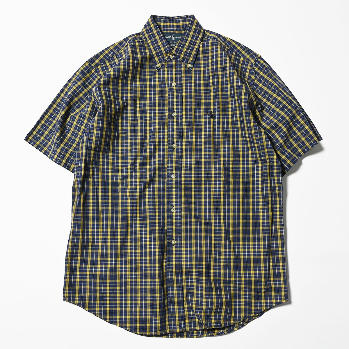 POLO RALPH LAUREN ポロラルフローレン S/S CHECK SHIRTS 半袖シャツ NAVY×YELLOW   ★★