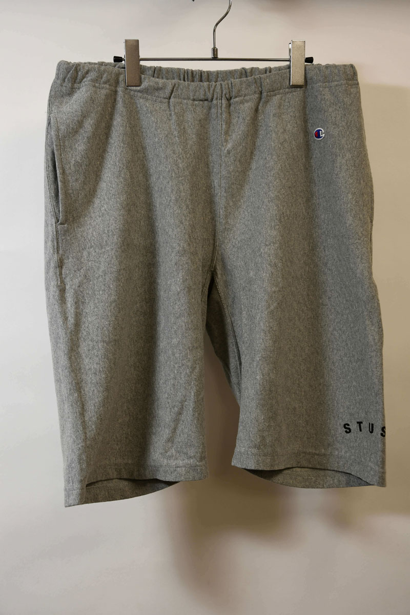 【Mサイズ】STUSSY X CHAMPION ステューシー × チャンピオン 17SS スウェットショーツ メンズ ストリート カジュアル ブランド RW SHORT H.GRAY ヘザーグレー 灰色【中古】