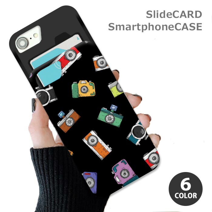 Rakuten - スマホケース スライドケース カード収納 カメラ 写真 レトロ ヴィンテージ iphoneXR iphone8 iPhoneケース TPU オシャレ かわいい 可愛い