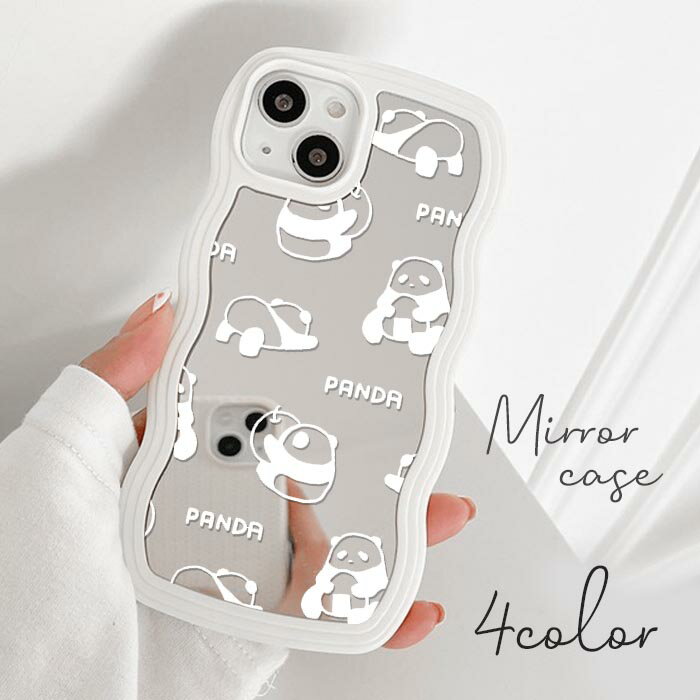 乐天商城 - スマホケース うねうねケース なみなみケース ウェーブケース TPU ミラー 鏡面 カバー パンダ 林檎 リンゴ りんご おにぎり おむすび iphone15 iphone14 pro iphone13 iphone12 iphoneXR TPU オシャレ かわいい 可愛い 韓国 ホワイト