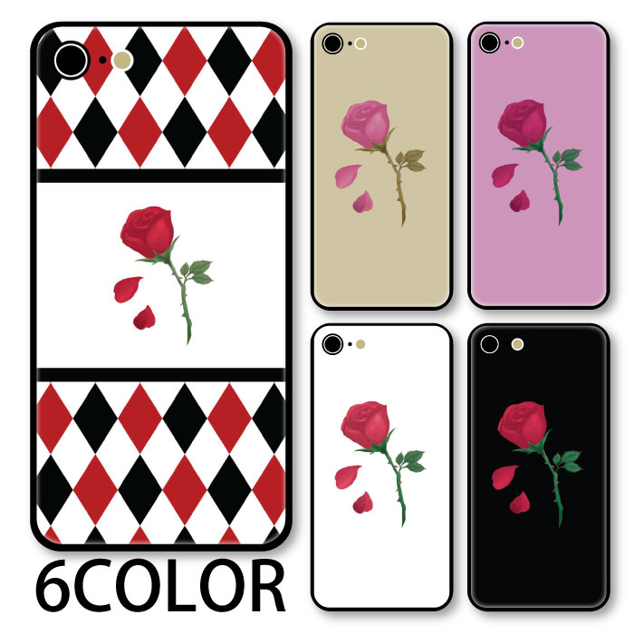Rakuten - スマホケース ラウンド ガラス 薔薇 バラ ローズ トランプ 花 フラワー iphone17 iphone16 iphone15 pro iphone14 iphone13 iphone8 iPhoneケース TPU ガラスケース オシャレ かわいい 可愛い 背面ガラス 強化ガラス TPU ハードケース