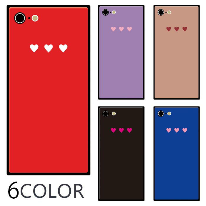Rakuten - スマホケース スクエア ガラス ハート iphone15 pro MAX iphone14 pro iphone13 iphone12 pro iPhoneケース 四角 プリント TPU ガラスケース オシャレ シンプル かわいい 可愛い 背面ガラス 強化ガラス TPU ハードケース