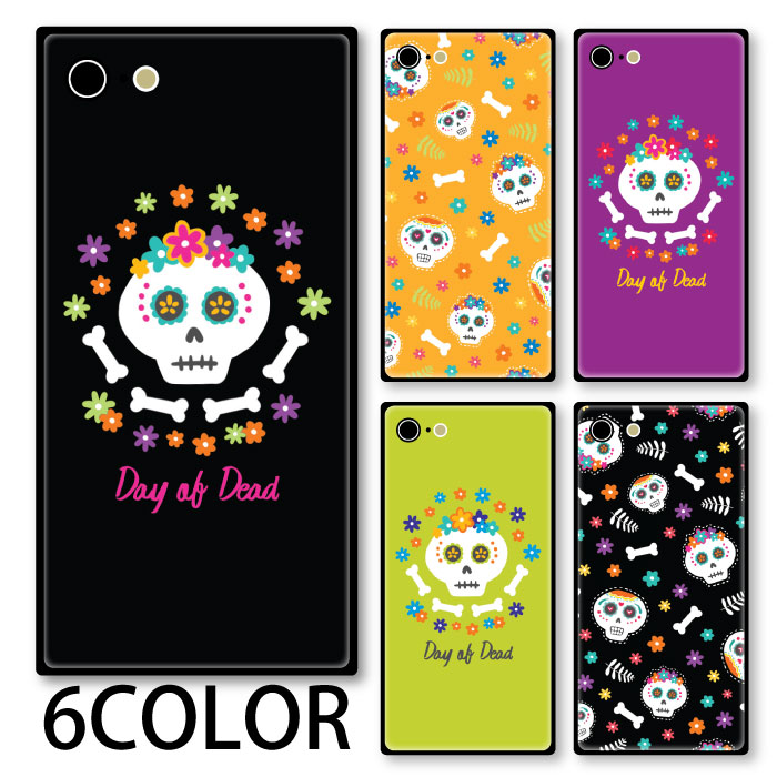 樂天商城 - スマホケース スクエア ガラス メキシコ カラベラ ガイコツ 死者の日 iphone15 pro MAX iphone14 pro iphone13 iphone12 pro iPhoneケース 四角 TPU ガラスケース オシャレ かわいい 可愛い 背面ガラス 強化ガラス TPU ハードケース