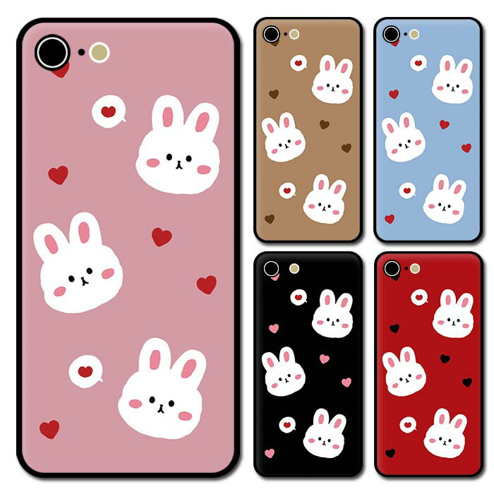 【P5倍】スマホケース ラウンド ガラス うさぎ 兎 ハート 韓国 動物 iphone15 pro MAX iphone14 iphone13 iphone12 mini iphone8 iPhoneケース TPU ガラスケース オシャレ かわいい 可愛い 背面ガラス 強化ガラス TPU ハードケース