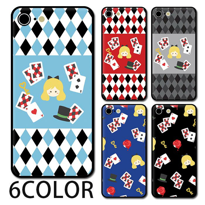 스마트폰 케이스 라운드 유리 이상한 나라의 앨리스 트럼프 다이어 체크 iphone17 iphone16 iphone15 pro iphone14 iphone13 iphone8 iPhone 케이스 TPU 유리 케이스 멋진 귀여운 귀엽다 후면 유리 강화 유리 TPU 하드 케이스