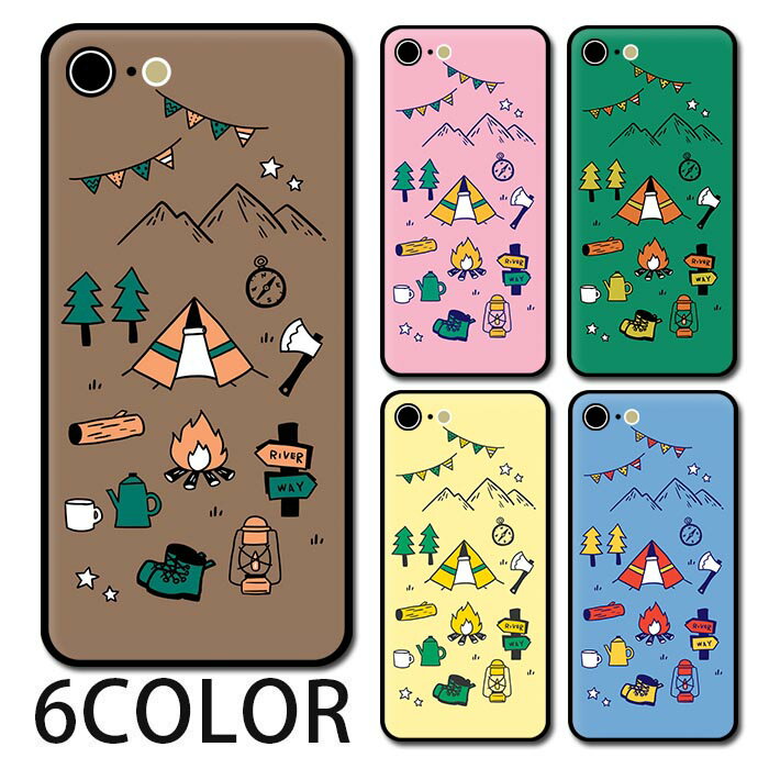 Rakuten - スマホケース ラウンド ガラス キャンプ アウトドア キャンピング テント 森 iphone17 iphone16 iphone15 pro iphone14 iphone13 iphone8 iPhoneケース TPU ガラスケース オシャレ かわいい 可愛い 背面ガラス 強化ガラス TPU ハードケース