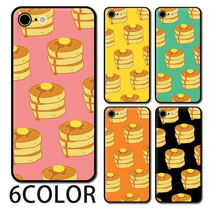 スマホケース ラウンド ガラス パンケーキ ホットケーキ バター マーガリン スイーツ デザート iphone1..