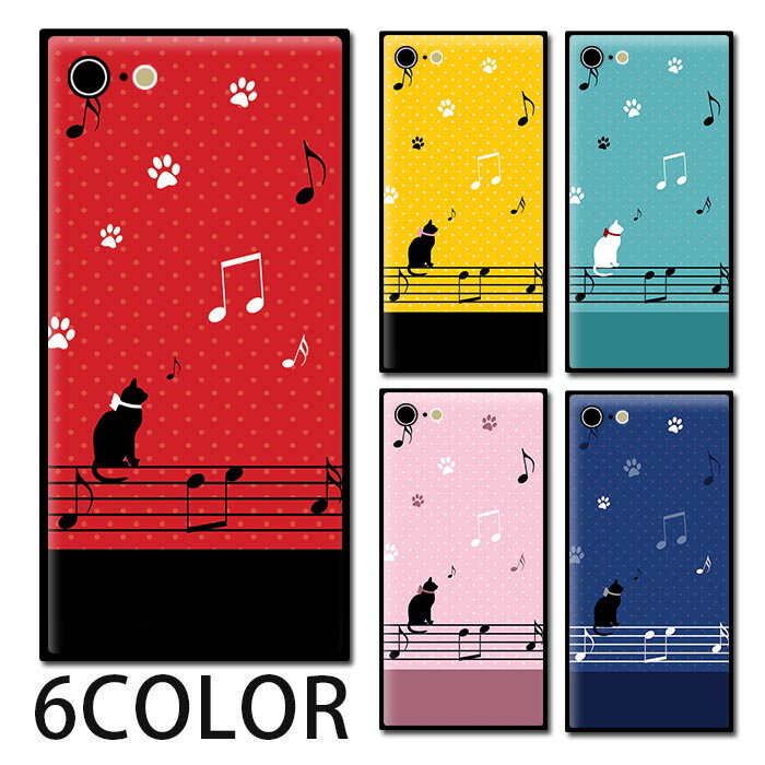 樂天商城 - スマホケース スクエア ガラス 猫 音符 楽譜 動物 ネコ アニマル ドット iphone15 pro MAX iphone14 pro iphone13 iphone12 pro iPhoneケース 四角 TPU ガラスケース オシャレ かわいい 可愛い 背面ガラス 強化ガラス TPU ハードケース