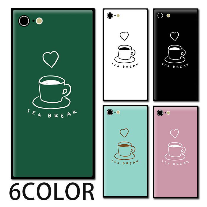 Rakuten - スマホケース スクエア ガラス コーヒー カフェ ドリンク コーヒーカップ 珈琲 ハート iphone15 pro MAX iphone14 iphone13 iphone12 pro iPhoneケース 四角 TPU ガラスケース オシャレ かわいい 可愛い 背面ガラス 強化ガラス TPU ハードケース