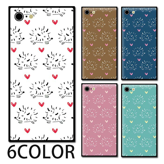 Rakuten - スマホケース スクエア ガラス ハリネズミ 針鼠 ガーリー ハート iphone15 pro MAX iphone14 pro iphone13 iphone12 pro iPhoneケース 四角 TPU ガラスケース オシャレ かわいい 可愛い 背面ガラス 強化ガラス TPU ハードケース