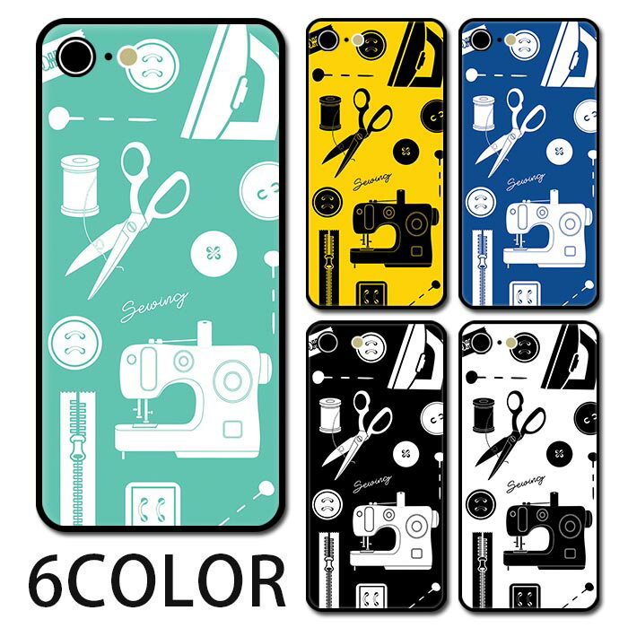 Rakuten - スマホケース ラウンド ガラス ソーイング 裁縫セット イラスト 手芸用品 アイロン ミシン iphone17 iphone16 iphone15 pro iphone14 iphone13 iphone8 iPhoneケース TPU ガラスケース オシャレ かわいい 可愛い 背面ガラス 強化ガラス TPU ハードケース