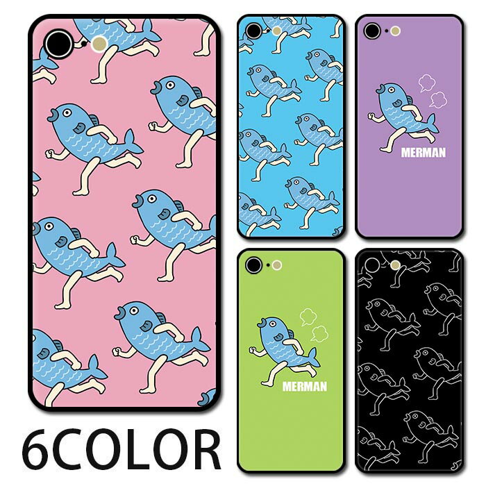スマホケース ラウンド ガラス 半魚人 はんぎょじん 魚人 走る iphone17 iphone16 iphone15 pro iphone14 iphone13 iphone8 iPhoneケース TPU ガラスケース オシャレ かわいい 可愛い 背面ガラス 強化ガラス TPU ハードケース
