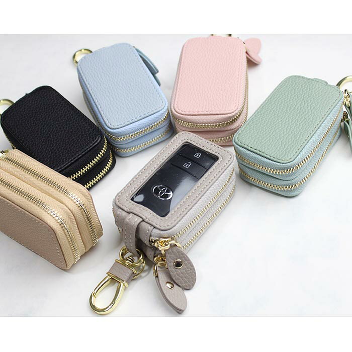 スマートキーケース スマートキー 2個収納 ケース クリア窓付き 名入れ 文字入れ ...