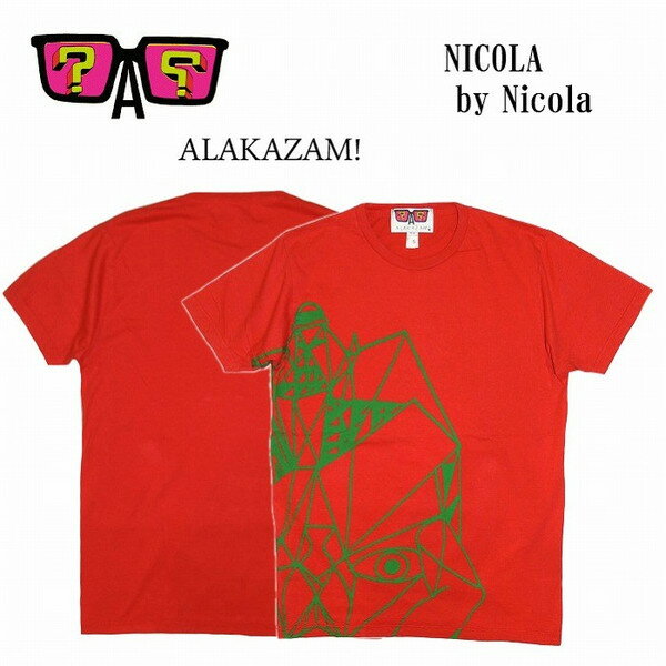 ALAKAZAM アラカザム Tシャツ 半袖 プリントNicola by Nicola/RED