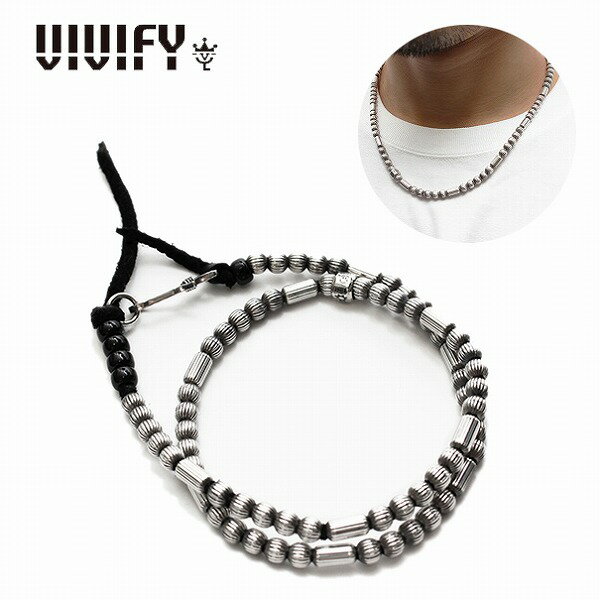 Rakuten - 【VIVIFY 正規店】VIVIFY ビビファイ ネックレス ビーズ　シルバーSilver Ball&Barrel Necklaceブラック 受注生産