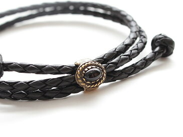 【VIVIFY 正規店】VIVIFY ビビファイ ブレスレット レザー ストーンOld Native Style Stone Setting Round Braid Bracelet/オニキス 受注生産