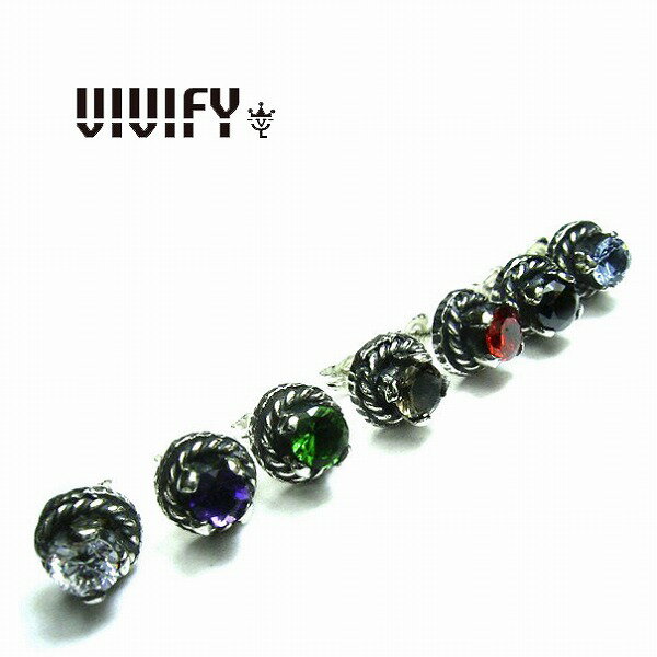 【送料無料】【VIVIFY 正規店】VIVIFY ビビファイ ピアス クラウンピアスストーン シルバー Round Cut Stone Setting Pierce 受注生産
