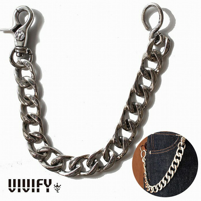 VIVIFY ビビファイ ウォレットチェーン シルバー ウォレットコードHallmarks SwivelHook FlatLink WalletChain / SwivelHook＆Hook 受注生産