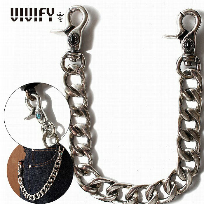 【VIVIFY 正規店】VIVIFY ビビファイ ウォレットチェーン シルバー ウォレットコードNativeStyle SwivelHook FlatLink WalletChain / DoubleSwivelHook 受注生産