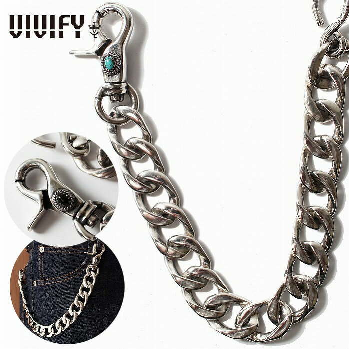 VIVIFY ビビファイ ウォレットチェーン シルバー ウォレットコードNativeStyle SwivelHook FlatLink WalletChain / SwivelHook&Hook 受注生産