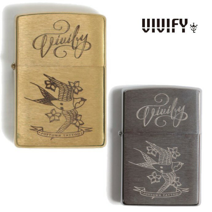 【VIVIFY 正規店】VIVIFY ビビファイ JOYTOWN TATTOO STUDIO オイルライター ジッポ Swallow & Sakura ..