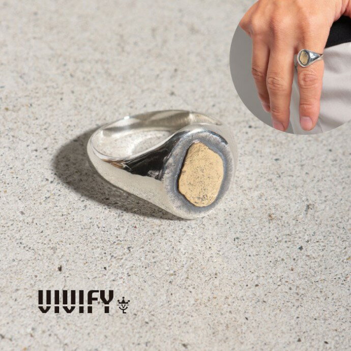 【VIVIFY 正規店】VIVIFY ビビファイ シルバー リング 指輪 Rolled Layer Seal Ring K18