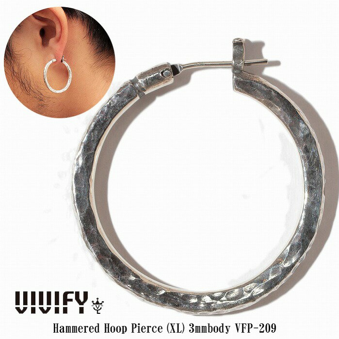 VIVIFY ビビファイ フープ ピアス シルバーThreeSides Hoop Pierce（XL） 3mm body