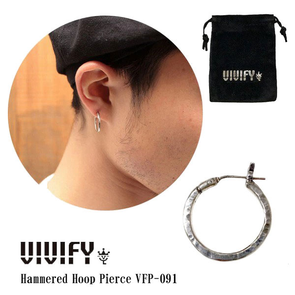 【送料無料/当日発送】【VIVIFY 正規店】VIVIFY ビビファイ ピアス シルバー フープHammered Hoop Pierce Lサイズ VFP-091