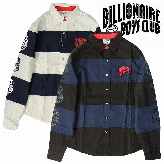 【20％OFFセール】【あす楽対応】【BillionaireBoysClub 正規店】BillionaireBoysClub ビリオネアボーイズクラブ 長袖シャツ ボーダーシャツ ヘルメット STRIPE POPLIN SHIRT