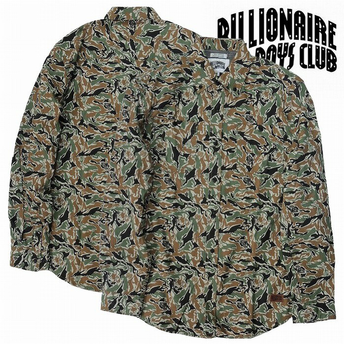 【20％OFFセール】【あす楽対応】【BillionaireBoysClub 正規店】BillionaireBoysClub ビリオネアボーイズクラブ 長袖シャツ 迷彩シャツ カモフラ TRAIL LS WOVEN