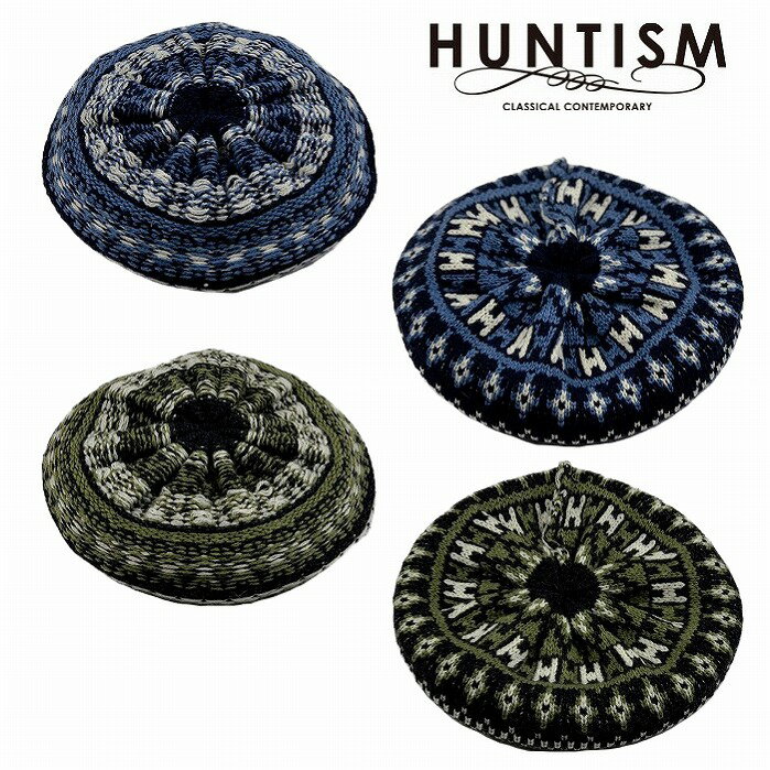 HUNTISM ハンティズム ニットベレー 帽子 ノルディック柄 Inside Out Nordic Beret